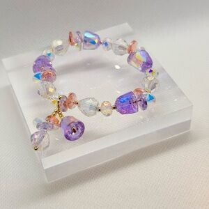 Elegant Purple and Gold Beaded Bracelet